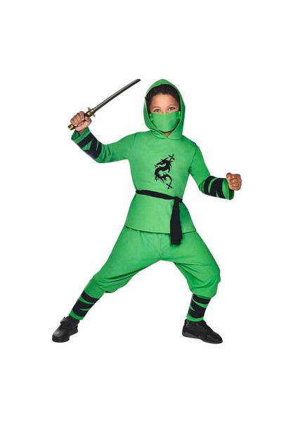 KidMania Green Ninja costume for children 10-12 years 146 cm