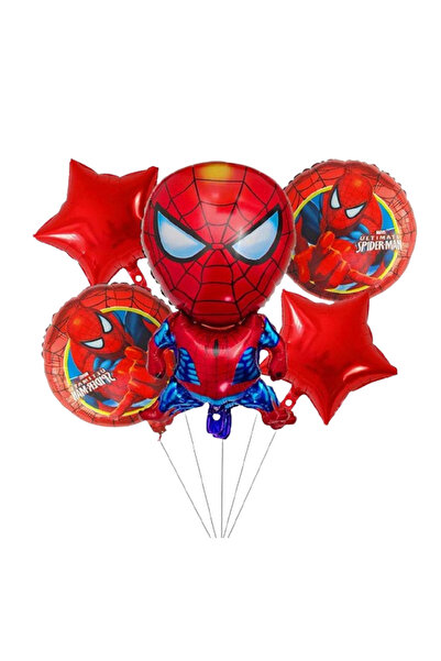 KidMania Buchet 5 baloane folie Spiderman KidMania® Happy Party, 70x45 cm