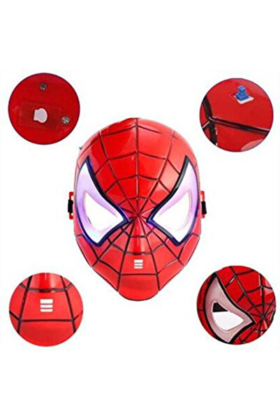 Depox Masca Spiderman cu lumini pentru copii, 20 cm Universala 3-9 ani