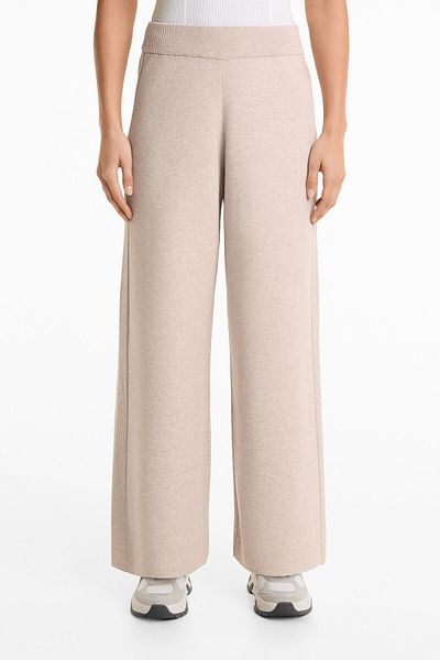 Oysho Side rib straight-leg knit trousers