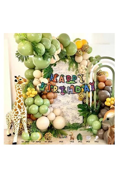 KidMania Set arcada cu baloane Animal Party - La multi ani, KidMania®, 64 bucati