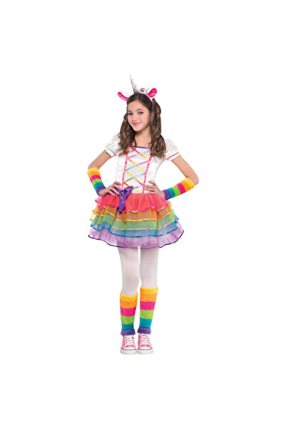 ALMİRA SOLMAZ TİCARET Costum Unicorn Rainbow pentru fete 4-6 ani 110 cm