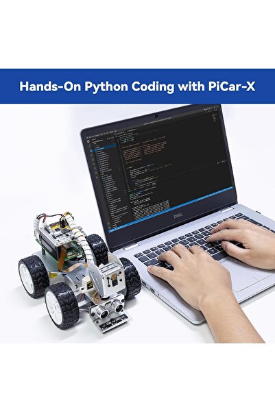 SUNFOUNDER Picar-X AI Video Robot Araba Kit Raspberry Pi 5/4/3B+/3B ile ChatGPT-4o, Ses Kontrolü Görüntü Tanıma