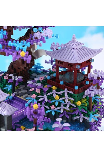 YUSHINV Sakura Ağaç Evi Yapı Blokları, 4574 Parça, Orijinal Müzik, Hediye Kutulu