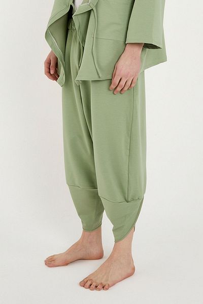 RELAXL Unisex Πράσινο Μοντέρνο Φαρδύ Παντελόνι Γιόγκα Διαλογισμού