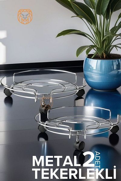 Transformacion Metal Flower Pot and Bottom Set with Wheels - Pack of 2