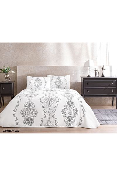 Taç 100% Cotton Double Pique Set Carmen Gray - Soft and Breathable Fabric - 4 Pieces