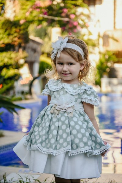 Mialora Short Vintage Dress for Girls - Zip-Up, Special Design - Accessories