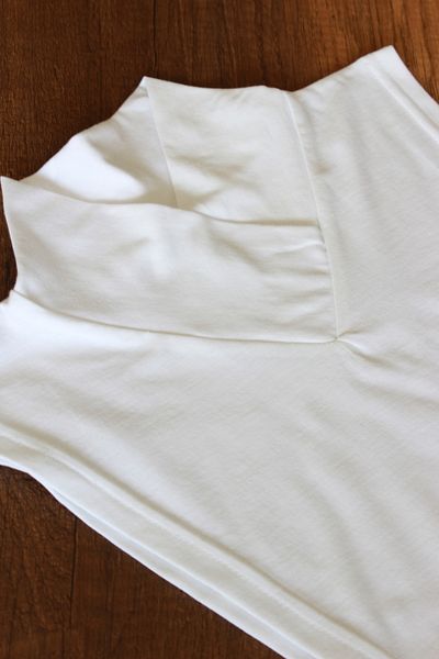 mirach V-neck Cross Collar Body Neck Collar White Crop T-shirt Blouse Hijab Neck Collar Sleeveless Neck Collar