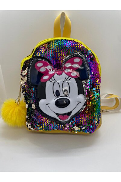 ALFA AKSESUAR 03 mickey mouse model ışıklı pullu ponponlu kabartmalı kız çocu...