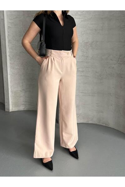 FERZOLAİO Look Cream Palazzo Trousers