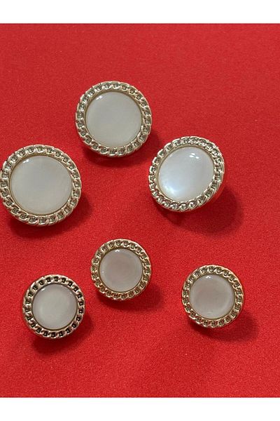 BEİLYS COSMETİCS & ACCESSORY Gold Deyat Designed 6' Mother of Pearl Plated Curved Stone Design Bd25