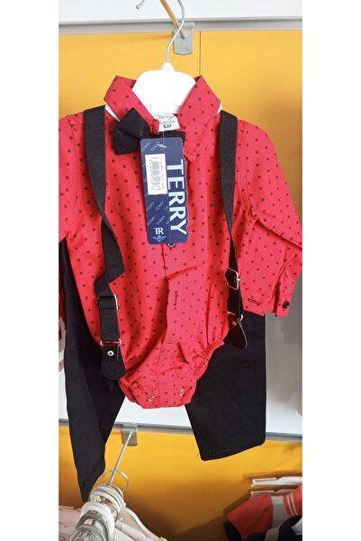 AKŞEN GİYİM ERKEK BEBEK ALTTAN ÇITÇITLI ZIBIN GÖMLEK PANTOLON PAPYONLU SLOPET...