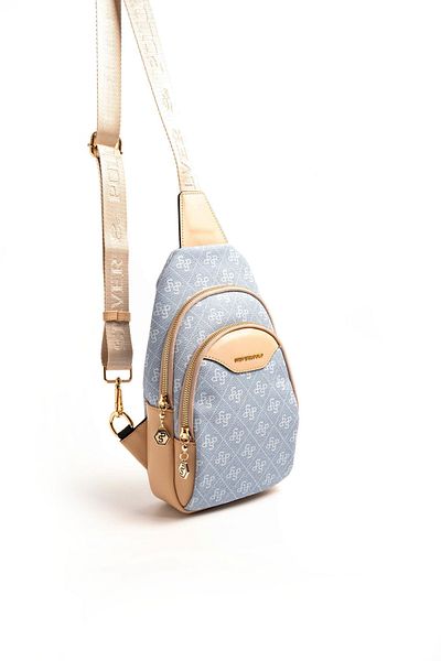 Silver Polo Geantă de corp pentru femei/fete SLVR POLO FREEBAG M178 Blue-Matte Skin