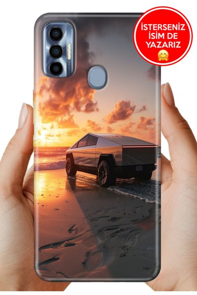 TECNO Spark 7 Pro Kılıf FullCover Resimli Desenli Silikon Cybertruck