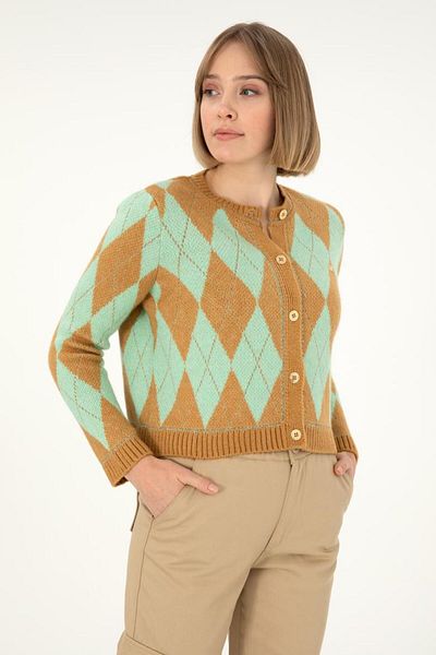 U.S. Polo Assn. Baklava Pattern Modern Women's Cardigan