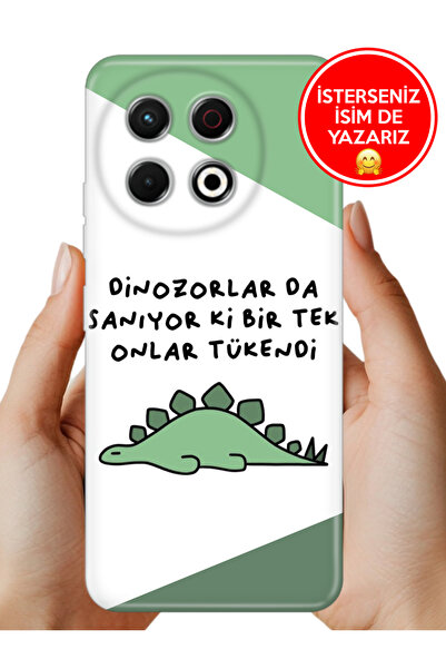 TECNO Spark 30 Pro KL7 Kılıf FullCover Resimli Desenli Silikon Dinazorlar
