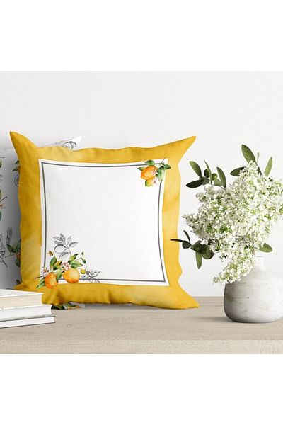 Club Cotton Fata de perna decorativa cu lamai din bumbac, 45x45cm, Lemo