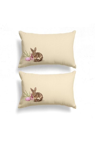 Club Cotton Set of 2 Easter pillowcases with bunnies, 50x70cm, Maddi