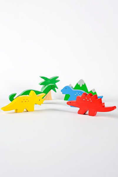 MUCİT KİDS Ahşap Oyuncak Dinozor Seti – Montessori Uyumlu Doğal Ahşap Eğitici...