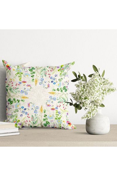 Club Cotton Fata de perna cu flori de camp din bumbac, 45x45cm, Fenny