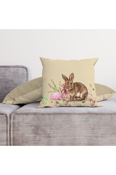 Club Cotton Față pernă decorativă din bumbac cu motive pascale, 45x45cm,Maddi