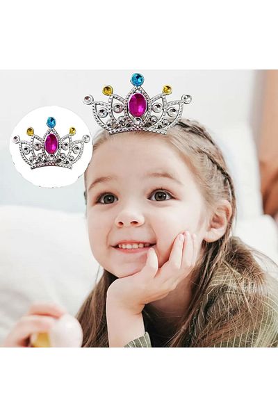emosavm Silver Color Scalloped Model Princess Queen Crown 2 No 12X7 cm