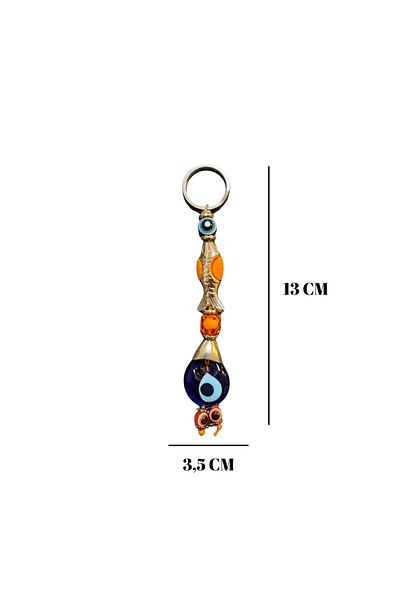 GRANDSTORE Fish Figure Evil Eye Beaded Double-Way Gift Keychain