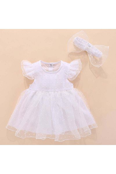 nannie Zizi White Baby Dress - 9-12 months
