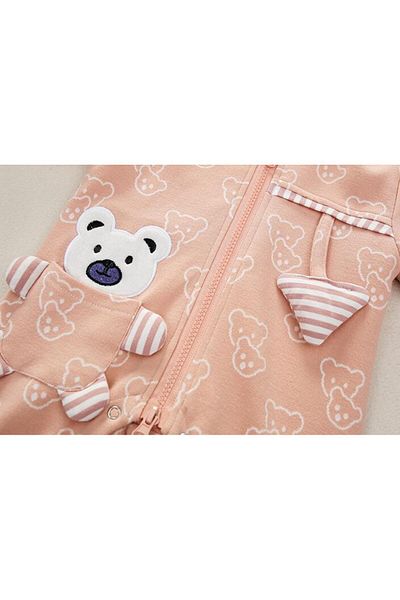 nannie Pink Kids Hooded Jumpsuit - 12-18 months