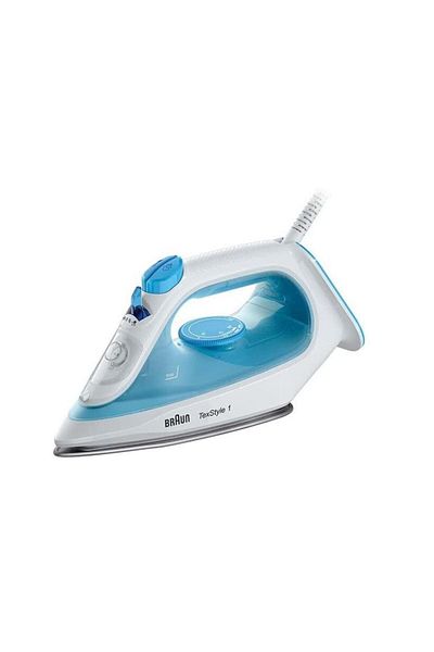Braun Fier de calcat cu aburi Braun TexStyle 1, 2000 W, 220g/min, 120ml, talpa SuperCeramic (Alb/Albastru)