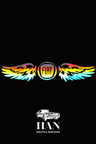 Home FİAT Uyumlu Hologram Kanat Logo Sticker Çıkartma Oto Aksesuar Araba