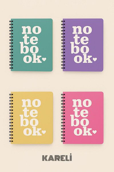 Bambus Home 17*24 Spirilli Granulated School Notebook 80 Sheets Set of 4 Checkered