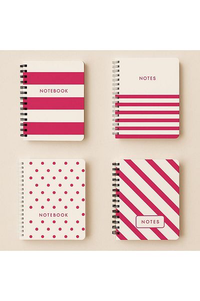 Bambus Home 17*24 Spirilli Granulated School Notebook 80 Sheets Set of 4 Checkered