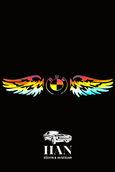 Home BMW Uyumlu Hologram Kanat Logo Sticker Çıkartma Oto Aksesuar Araba