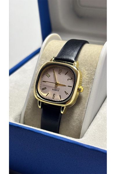 QUARTZ Retro Minimal Vintage Leather Band Women's Watch Suitable for Daily Use