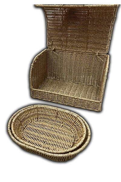 MİEN Mien Rattan Bread Bowl + 2 Baskets