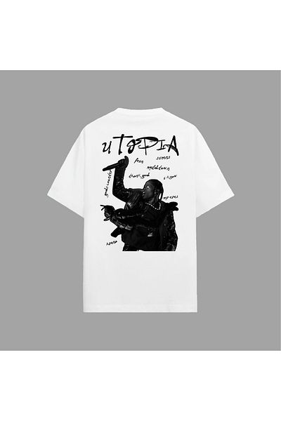 Edizen Μπλουζάκι Unisex Oversize Premium Travis Scott 100% βαμβακερό λευκό
