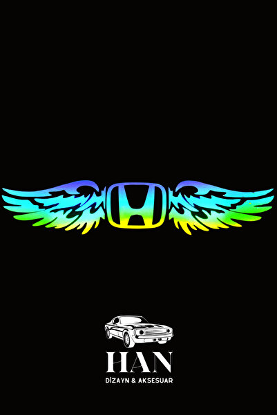 Home HONDA Uyumlu Hologram Kanat Logo Sticker Çıkartma Oto Aksesuar Araba