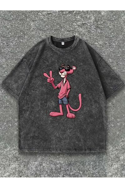 Touz Moda Vintage μπλουζάκι με στάμπα Pink Panther Washed Oversize