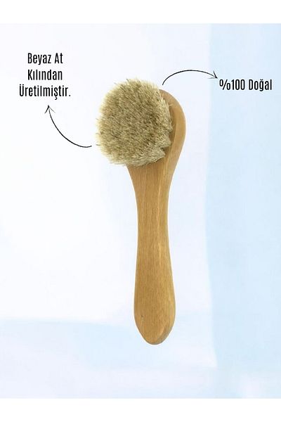 ERGÖK 100% natural horsehair facial brush , soft facial brush , facial cleansing brush , face care