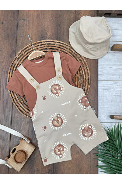 Bolly Baby Teddy Bear Printed Safari Hat with Snap Fasteners on the Shoulder ...