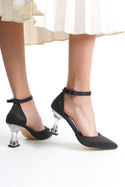 Limeo Pantofi de seara de dama cu toc inalt din satin cu catarama la glezna