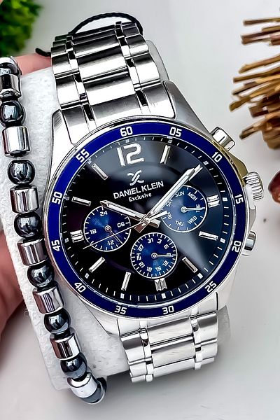 Daniel Klein All Functions Active Luxury New Season Men's Steel Watch Bracelet Gift
