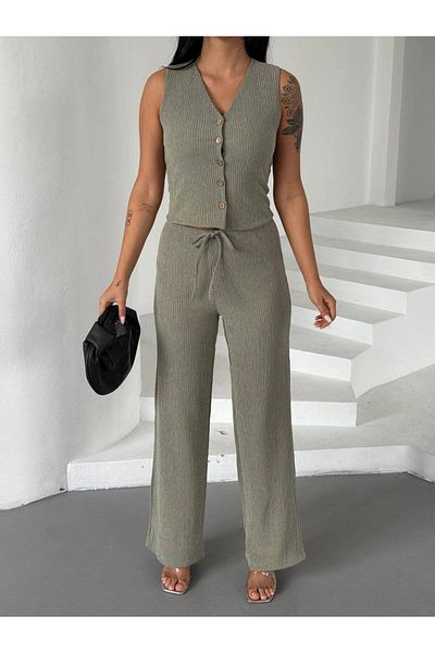 ILLE Buttoned Vest Trousers Set