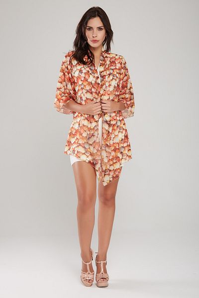 Laranor Kimono din șifon cu model pentru femei 18L6369