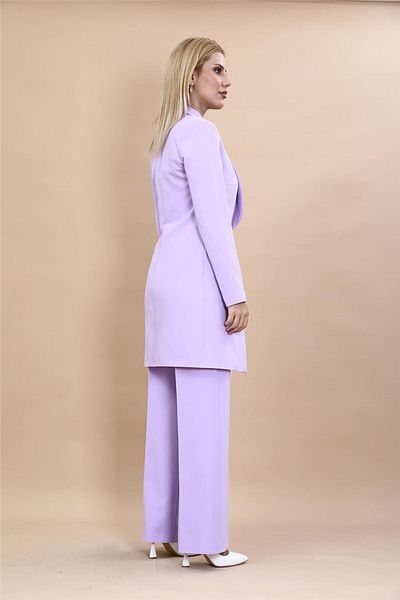 ÖNDER ÖZSOY Plus Size - Women's Jacket Helen & Wide Leg Pants Set-Violet