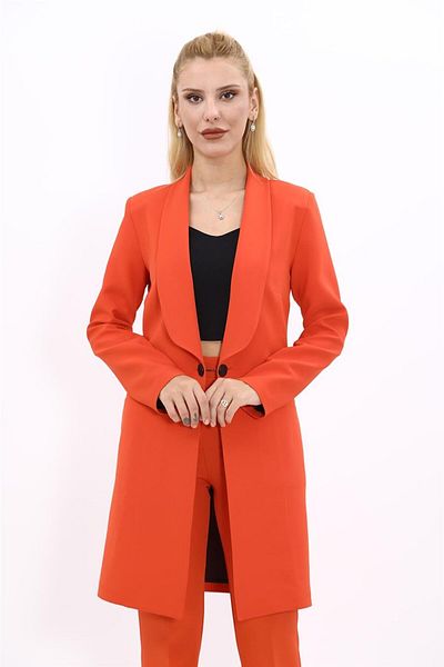 ÖNDER ÖZSOY Large Size Orange Helen Jacket