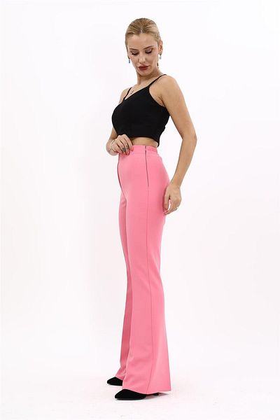 ÖNDER ÖZSOY Plus Size Flare Leg Pants-Pink