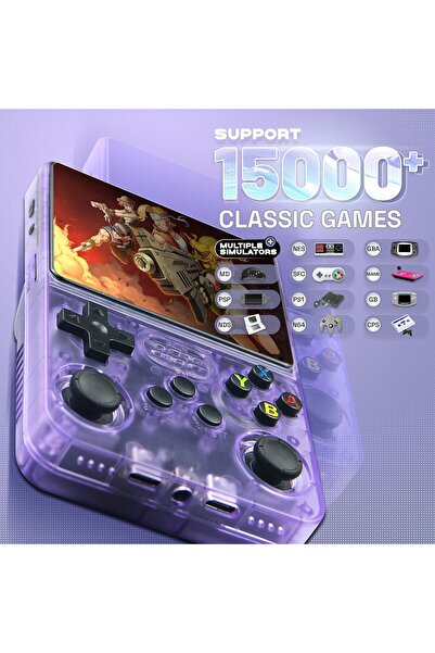 Fillikutum Retro R36S Mini Oyun Konsol 3.5” IPS Ekran, Linux OS, 64GB TF Kart ve 15000 Oyun Retro PS1, PSP, N64